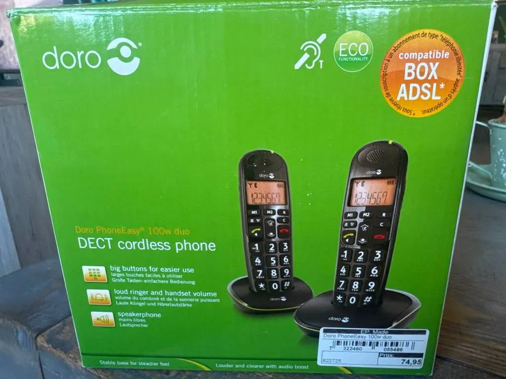 📞 الهاتف الأكثر راحة ووضوحاً.. طقم Doro PhoneEasy الثنائي! 📞