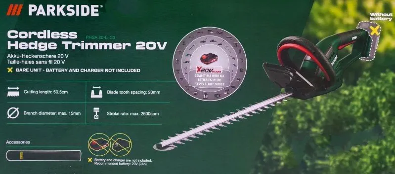 مقص شجر وسياج باركسايد 20 فولت - Parkside Cordless Hedge Trimmer