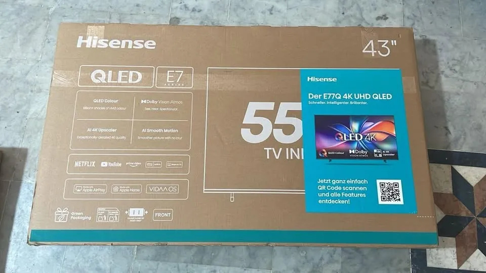 شاشة Hisense 43" QLED E7 Series – تجربة سينمائية في منزلك! 🚀