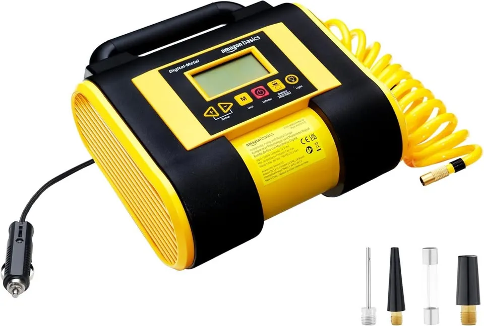 منفاخ إطارات ديجيتال محمول من Amazon Basics